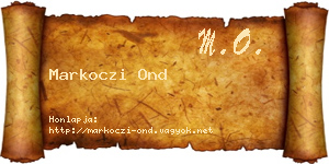 Markoczi Ond névjegykártya